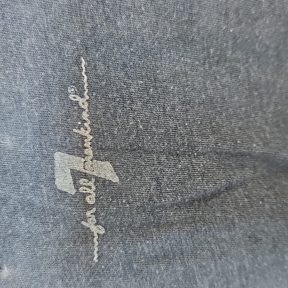 7 for all Mankind Distressed Blue V-Neck Shirt Boys Sz L - Picture 4 of 5